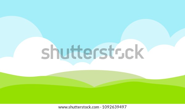 Valley Landscape Mountains Sun Vector Illustration Stock Vector ...