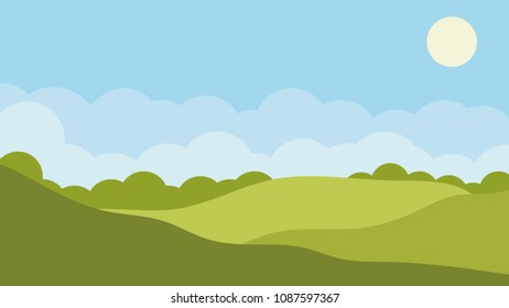 Nature Landscape Background Cuted Flat Design Stock Vector (Royalty ...