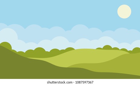 Valley landscape. Vector illustration.