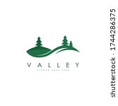 Valley logo concept vector. Mountain valley logo template