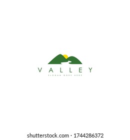 Valley logo concept vector. Mountain valley logo template