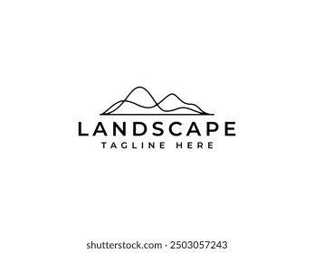 Ilustración vectorial del logotipo del valle. Plantilla del logotipo de las colinas