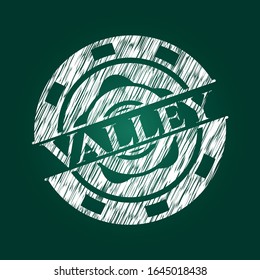 Valley on blackboard. Vector Illustration. Detailed.
