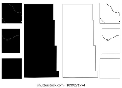 Valley, Pierce, Sioux and Stanton County, Nebraska (U.S. county, United States of America, USA, U.S., US) map vector illustration, scribble sketch map