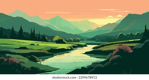Valley River and Verdant Mountain Views