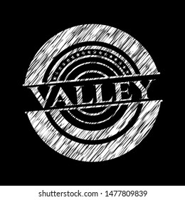 Valley written on a chalkboard. Vector Illustration. Detailed.