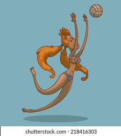 Valleyball player, femal, vector