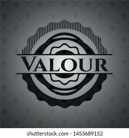 Valour black emblem. Vector Illustration. Detailed.