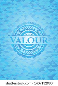 Valour light blue emblem with mosaic background