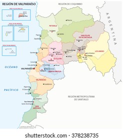 Valparaiso (Chile) Administrative Region Map