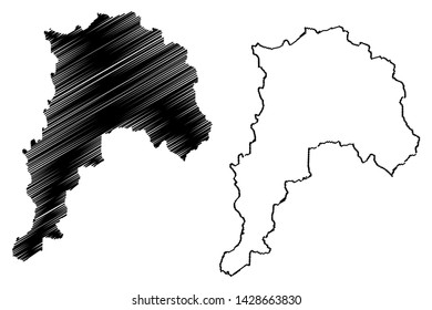 Valparaiso Region (Republic of Chile, Administrative divisions of Chile) map vector illustration, scribble sketch Valparaiso map