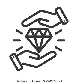 Valuable Asset Outline Icon Vector Illustration