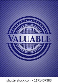 Valuable badge with denim texture