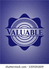 Valuable badge with denim texture