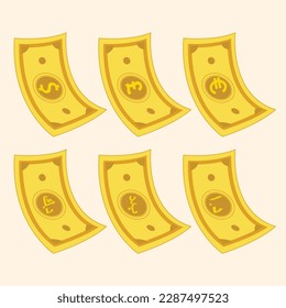 Valuable currency that used all over the world. expensive currencies token and notes also shown growth of normal currency and crypto currency
