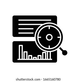 Valuable data black icon, concept illustration, vector flat symbol, glyph sign.