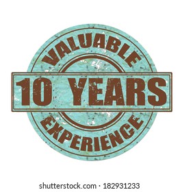 valuable experience grunge stamp with on vector illustration