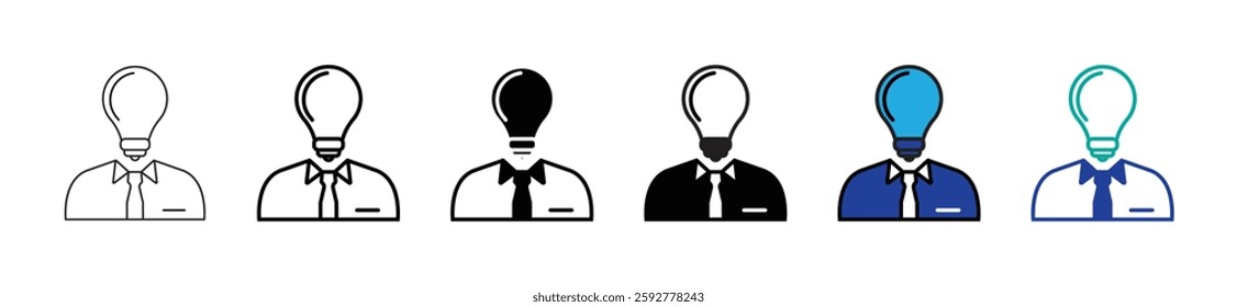 Valuable idea icon set. Set of Ideas, head idea, business ideas - Stock Vector