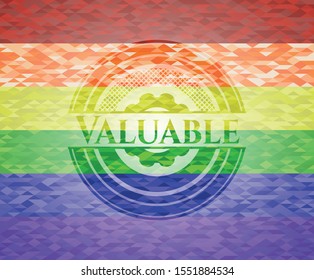 Valuable lgbt colors emblem. Vector Illustration. Mosaic.