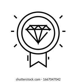 Icono de línea de marca valiosa, signo de concepto, ilustración de vector de contorno, símbolo lineal.