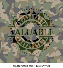 Valuable on camouflaged texture