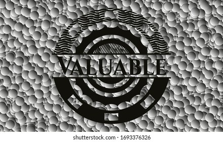 Valuable realistic black emblem with bubbles background. Vector Illustration. Detailed.