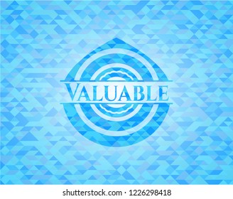 Valuable realistic light blue mosaic emblem