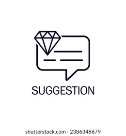 A valuable, smart proposal. Suggestion. Expert recommendation.   Vector linear illustration icon isolated on white background.