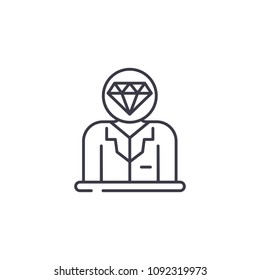 Valuable Staff Linear Icon Concept. Valuable Staff Line Vector Sign, Symbol, Illustration.