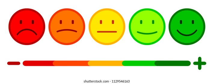 Valuation by emoticons, set smiley emotion, by smilies, cartoon emoticons - vector