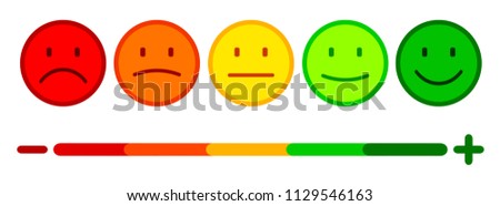 Valuation by emoticons, set smiley emotion, by smilies, cartoon emoticons - vector