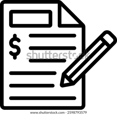Valuation Icon Outline Vector Illustration