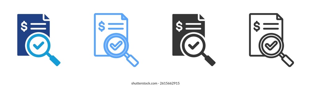 Valuation icon set multiple style collection