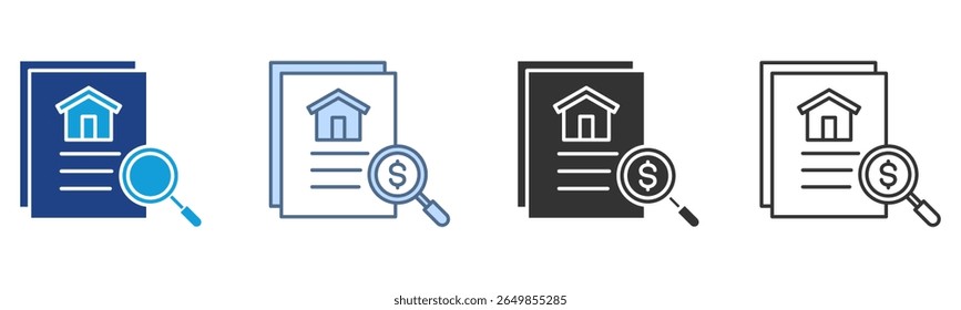 Valuation Icon Set Multiple Style Collection