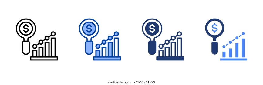 Valuation icon set multiple style collection