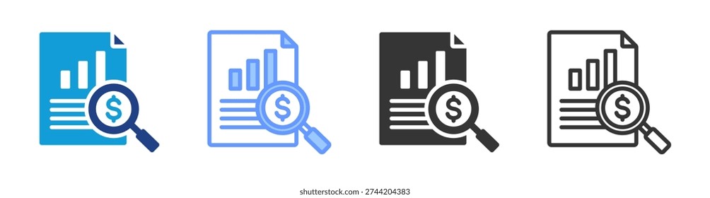 Valuation icon set multiple style collection