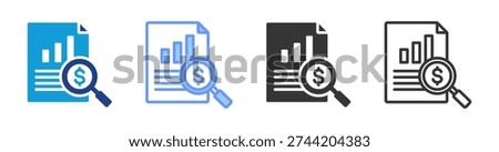 Valuation icon set multiple style collection