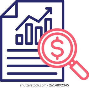 Valuation Report Icon Color Vector Illustration