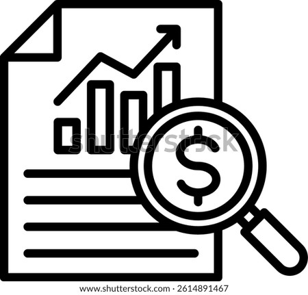 Valuation Report Icon Line Vector Illustration
