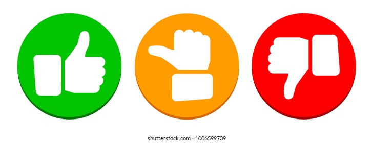 Valuation thumbs button - stock vector