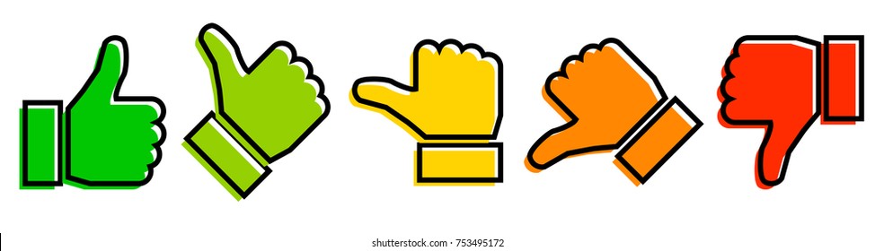 Valuation thumbs sign - stock vector