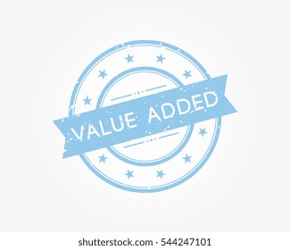 value added. blue stamp sign vector