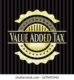 Value Added Tax shiny emblem. Vector Illustration. Detailed.