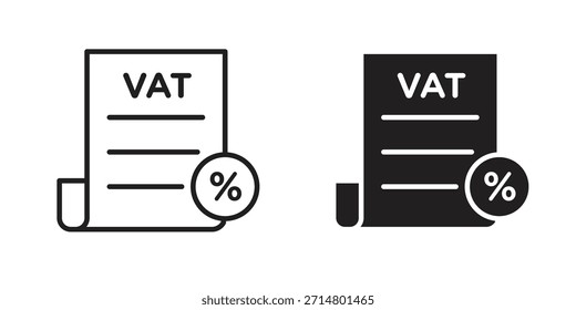 Impuesto sobre el valor añadido Paquete de iconos IVA. Elemento de diseño de icono de Vector plano.