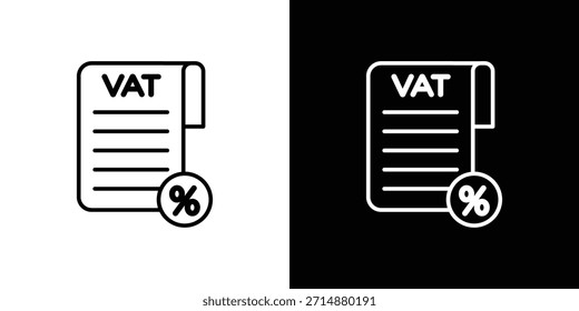 Impuesto sobre el valor añadido Icono de IVA en estilo de línea de trazo de moda. Conjunto de Vector de icono de Sitio web.