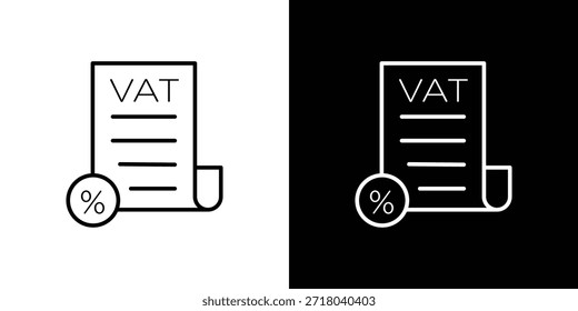 Icono de IVA de impuesto sobre el valor añadido. Ilustración negra aislada para gráfico y Diseño web.