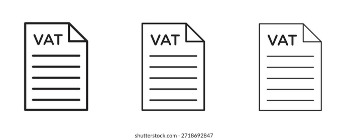 Impuesto sobre el Valor Añadido Conjunto de pictogramas negros con logo de IVA.