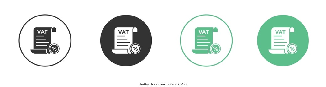 Impuesto sobre el valor añadido Pictogramas de iconos de IVA. Vector EPS 10