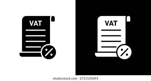 Impuesto sobre el valor añadido Paquete de diseño de ilustración plana de Vector de silueta de ícono IVA.