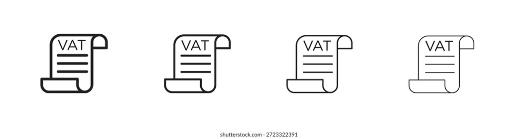 Conjunto de ícones IVA do imposto sobre valor agregado, Ilustração, Preto